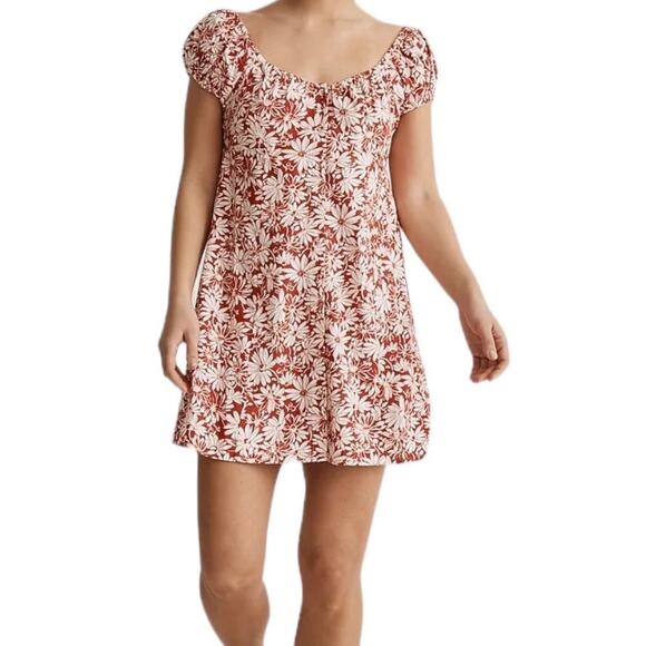 Madewell Dresses & Skirts - Madewell dress Margi floral minidress red white size 10